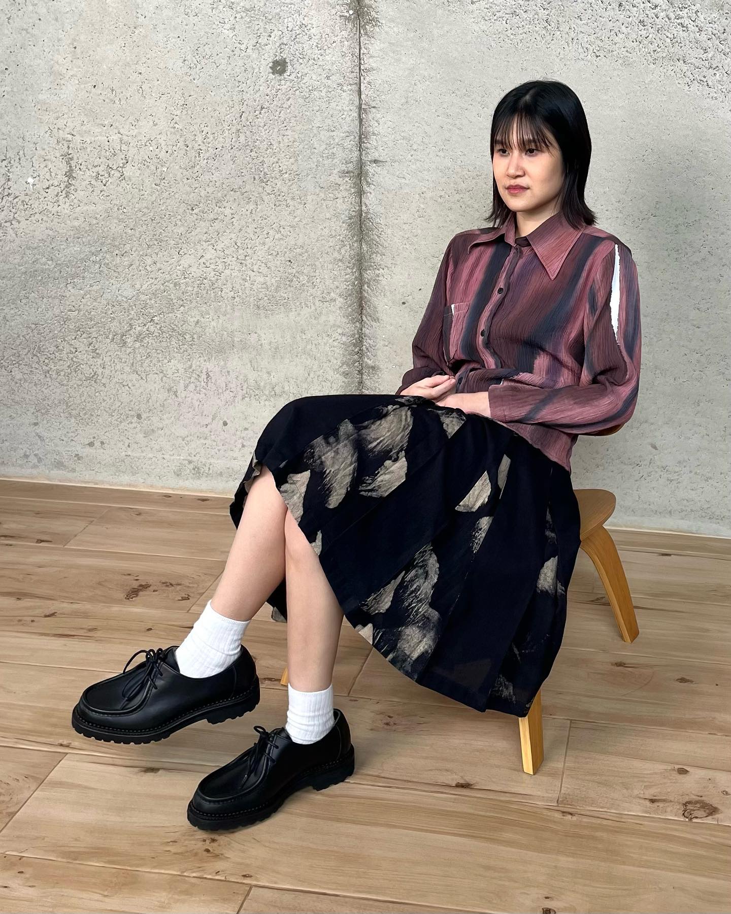 Batik Wrinkle Long Sleeve Shirt