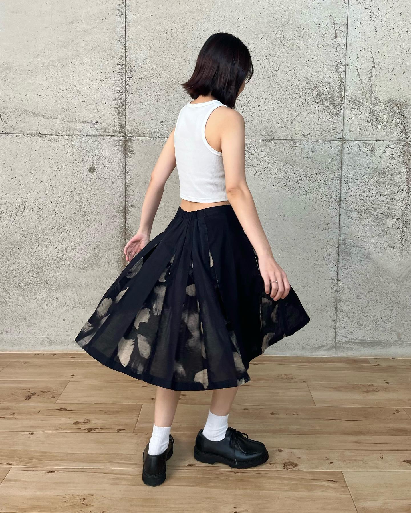 Black Batik Stripes Skirt