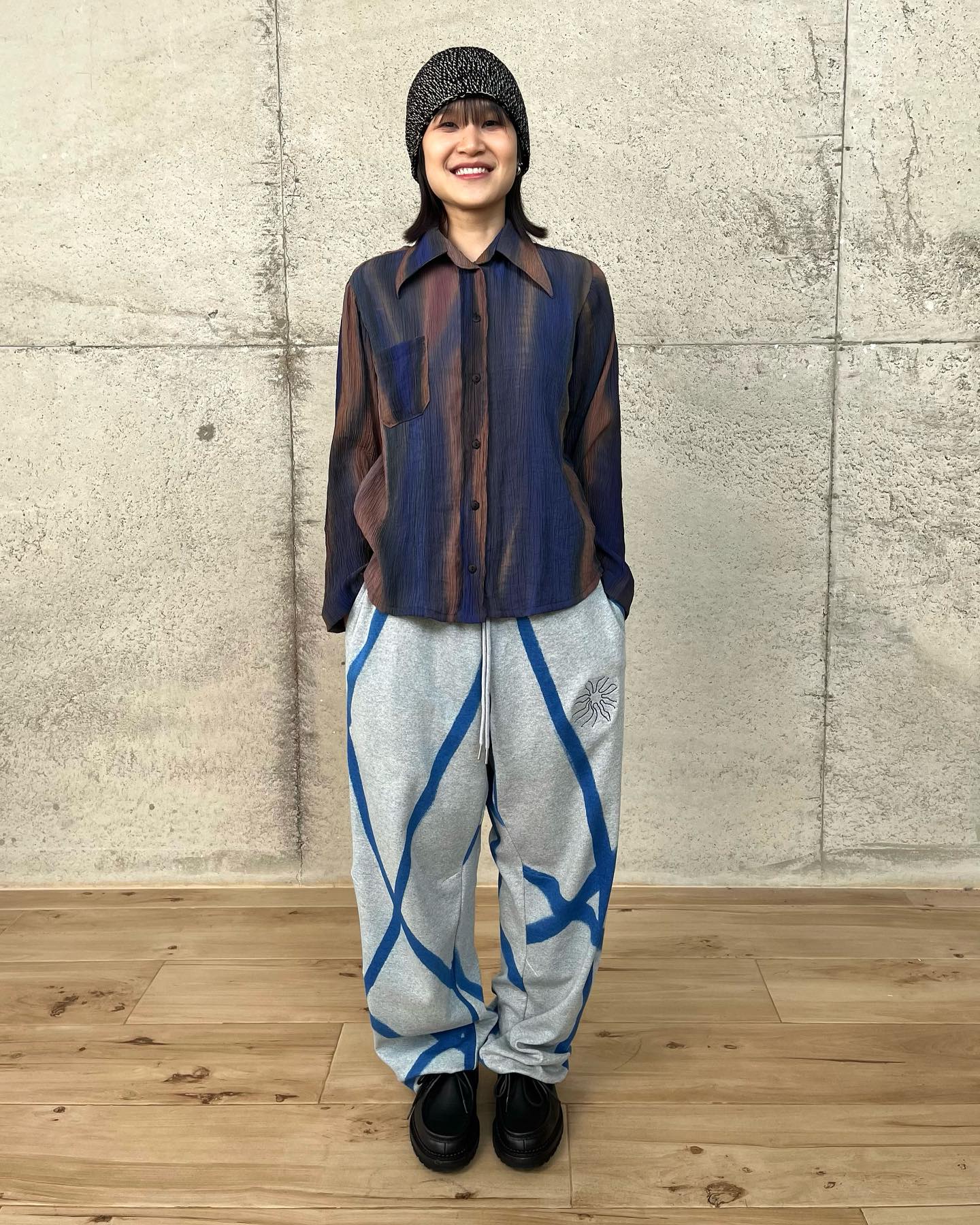 Batik Wrinkle Long Sleeve Shirt