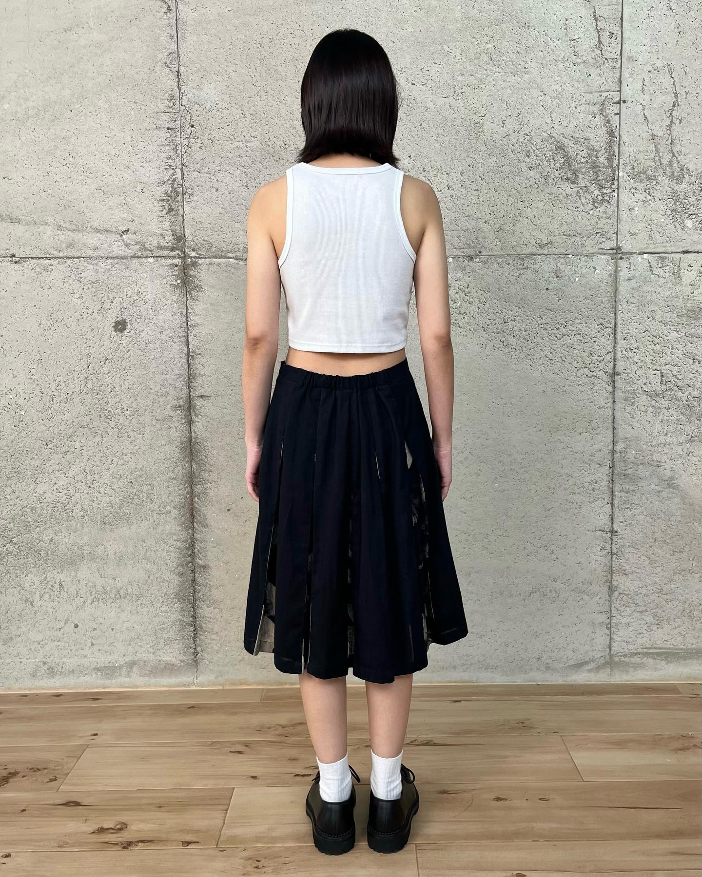 Black Batik Stripes Skirt