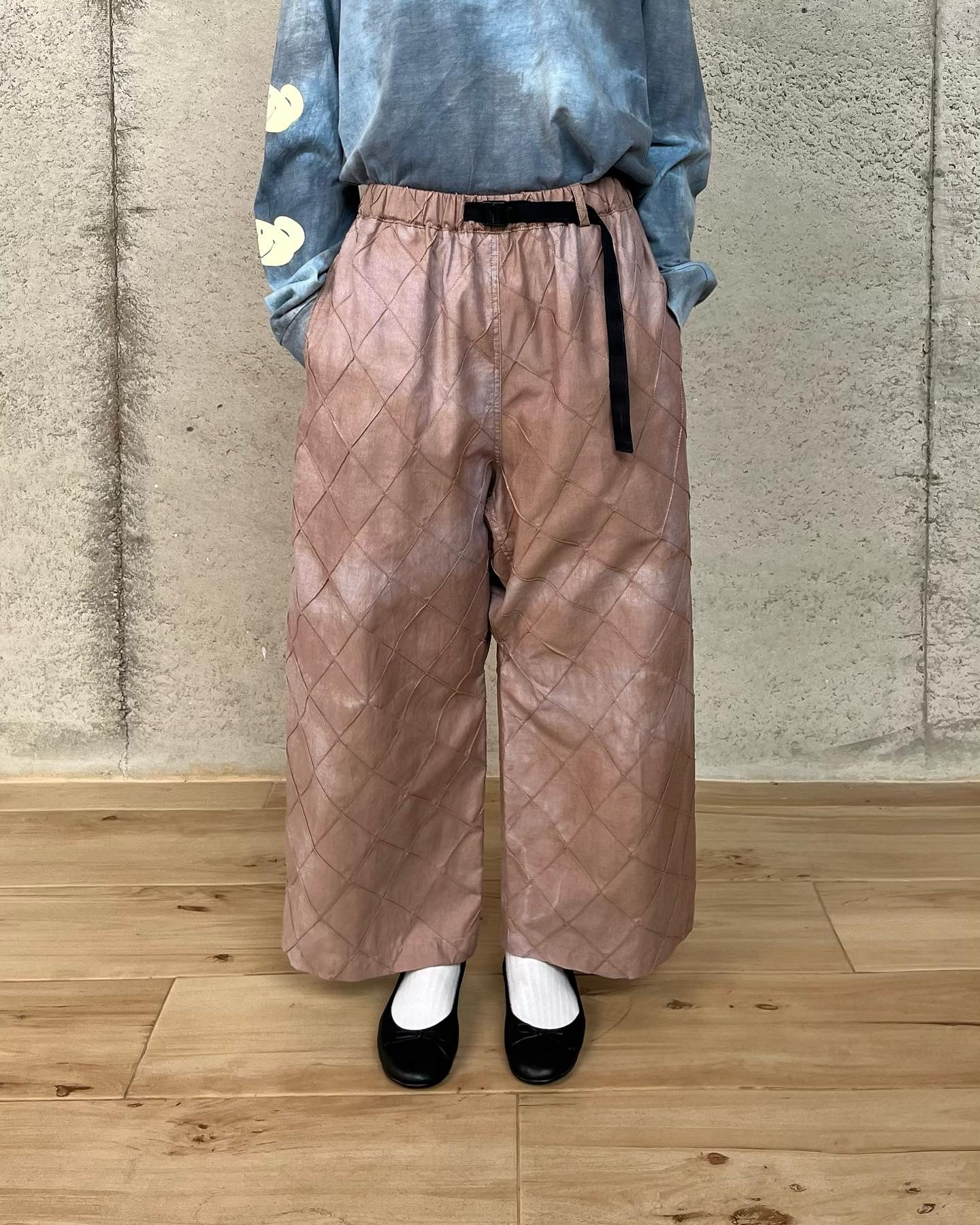 Ebony Tie-Dye Checker Belted Pants