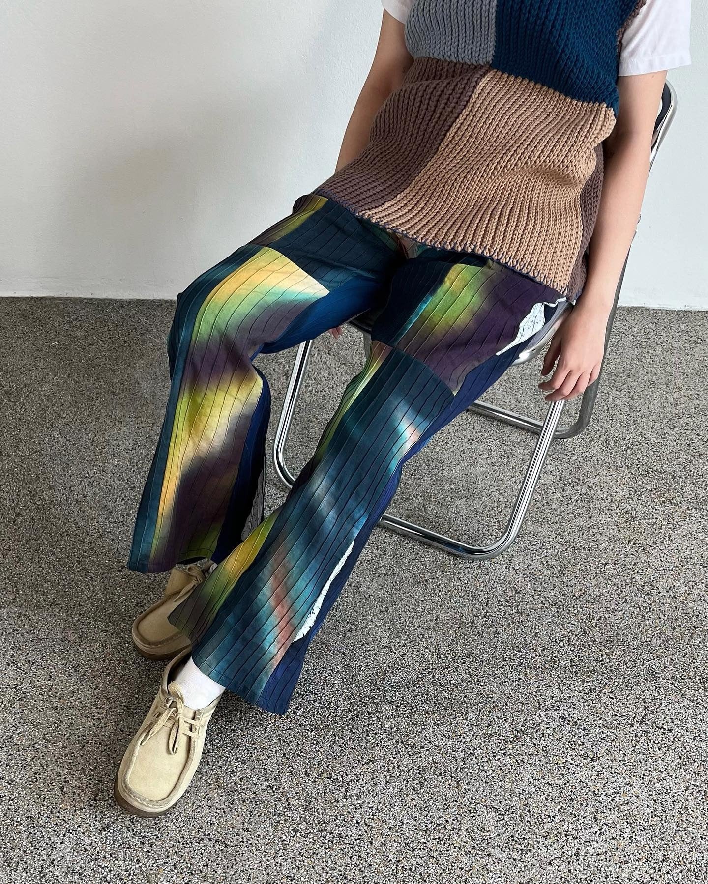 Batik Patchwork Bootcut Pants