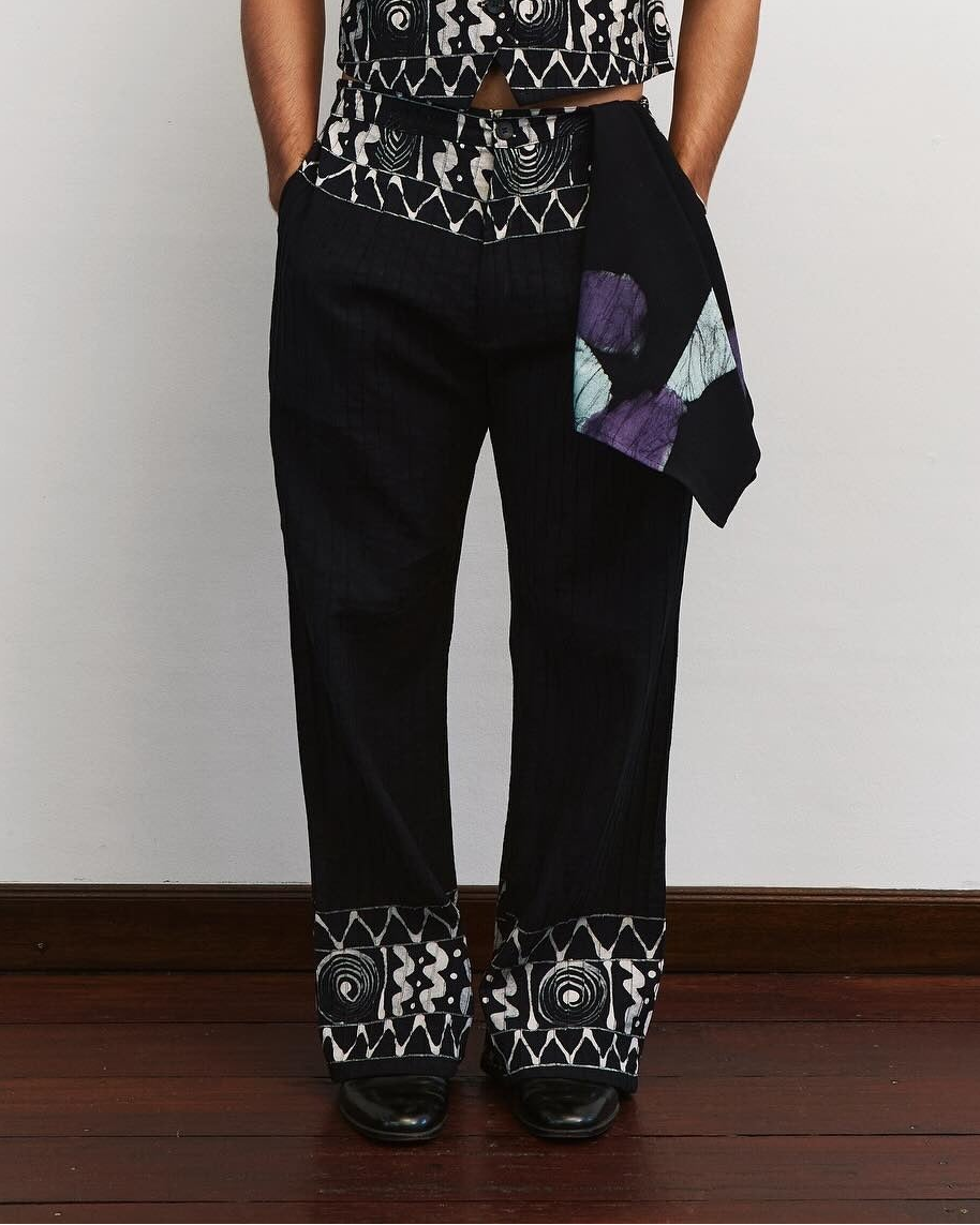 Spiral Black Bootcut Pants