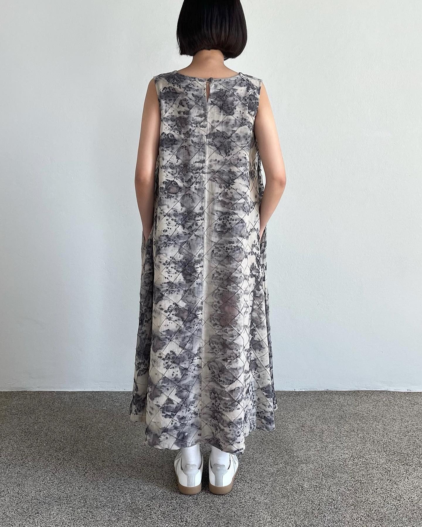 Eco Printing Checker Vest Dress
