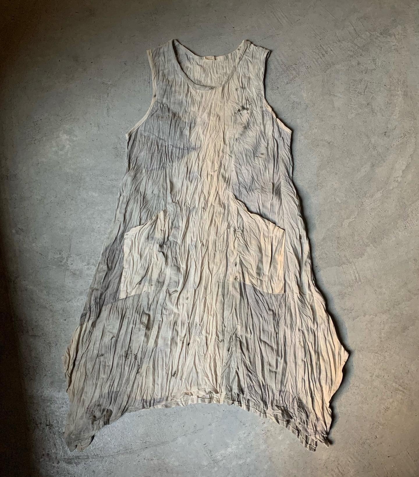 Eco-Printing Long Shirt Fitted Dress