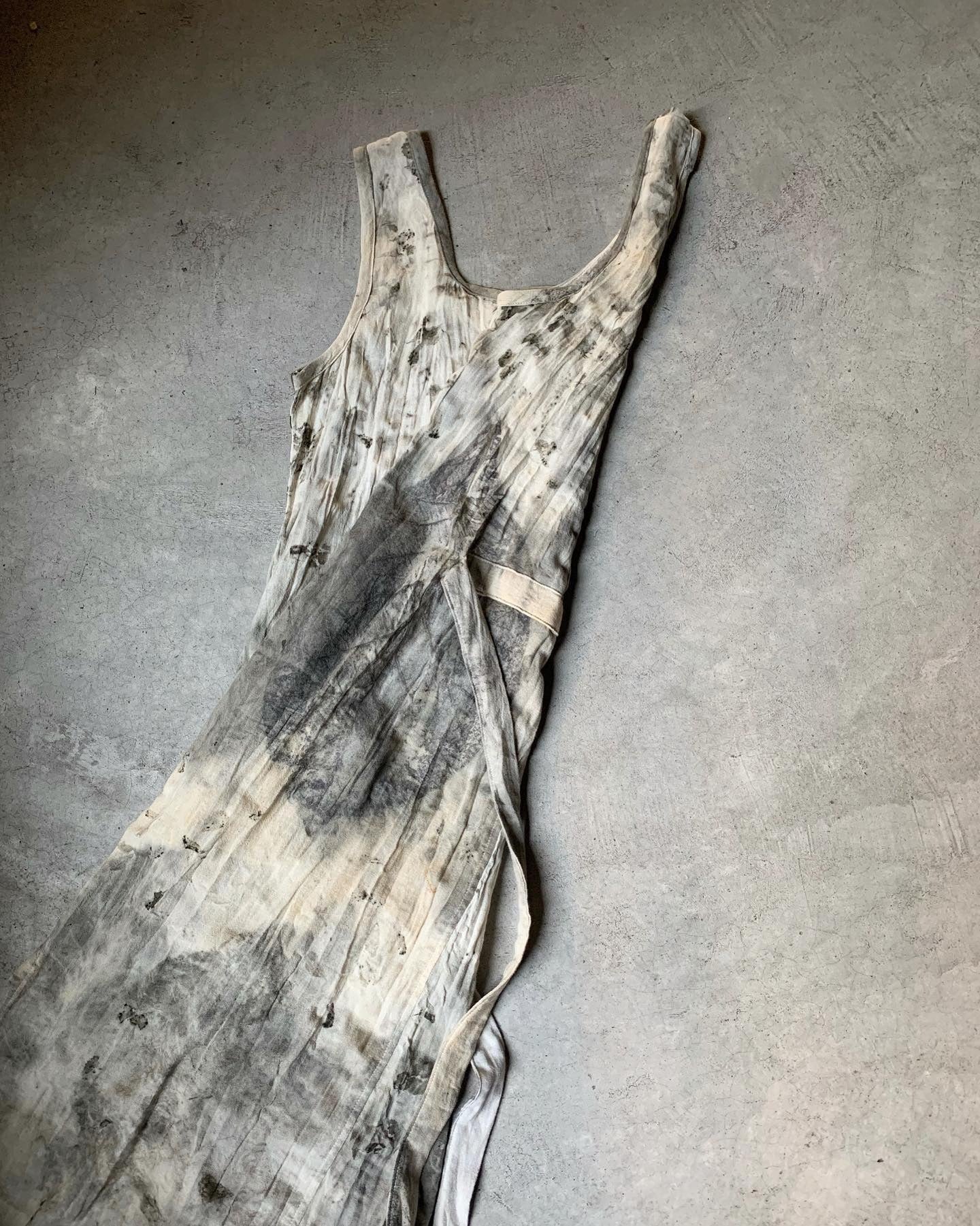 Eco-Printing Tie Long Dress