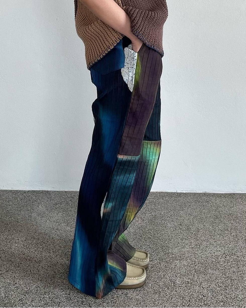 Batik Patchwork Bootcut Pants