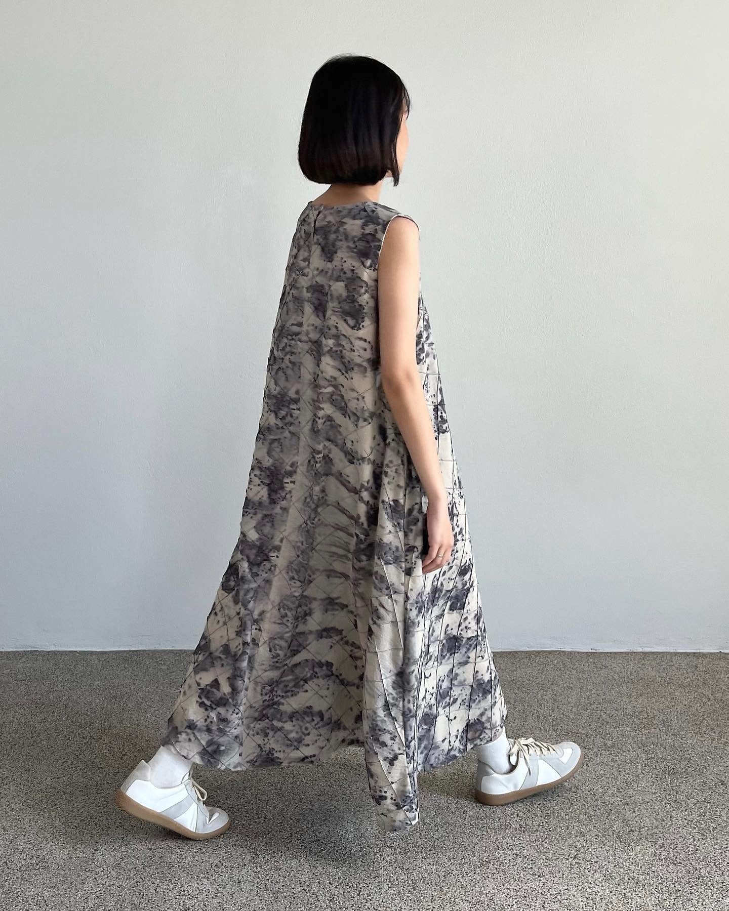 Eco Printing Checker Vest Dress