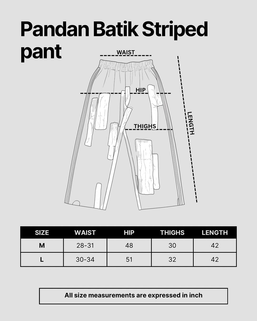 Pandan Batik Striped Pants