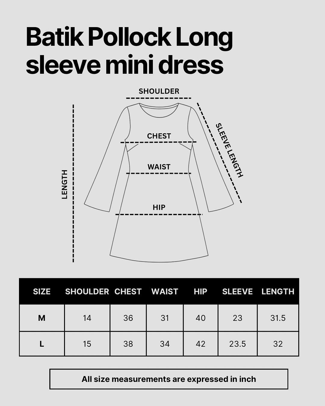 Batik Pollock Long Sleeve Mini Dress