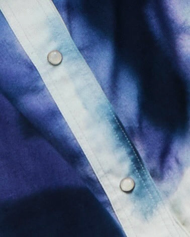 Navy Batik Western Shirt