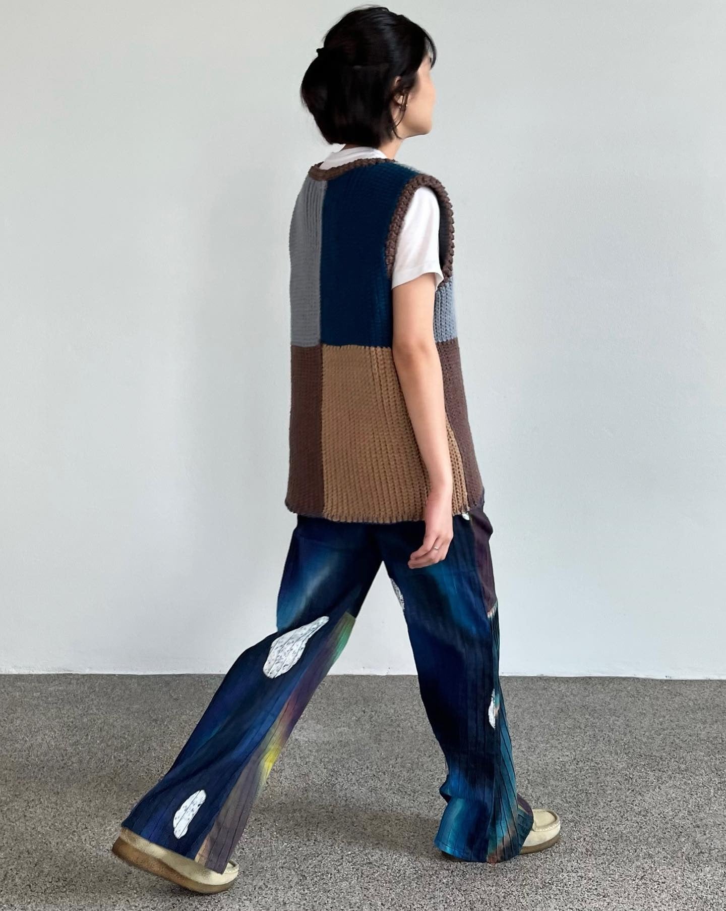 Batik Patchwork Bootcut Pants