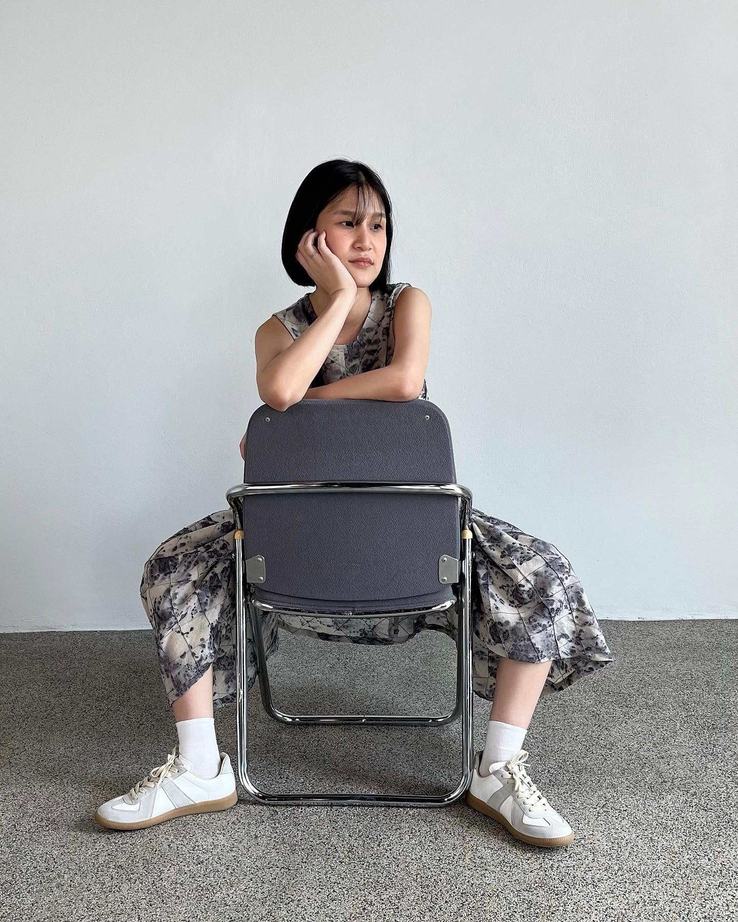 Eco Printing Checker Vest Dress