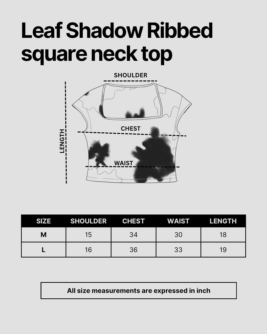 Leaf Shadow Ribbed Square Neck Top