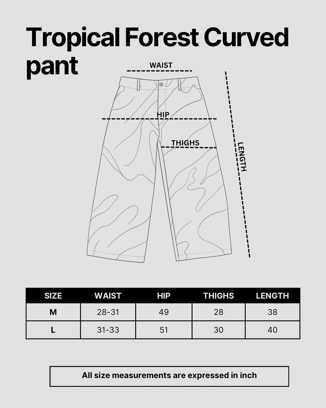 Tropical Forest Curved Pants