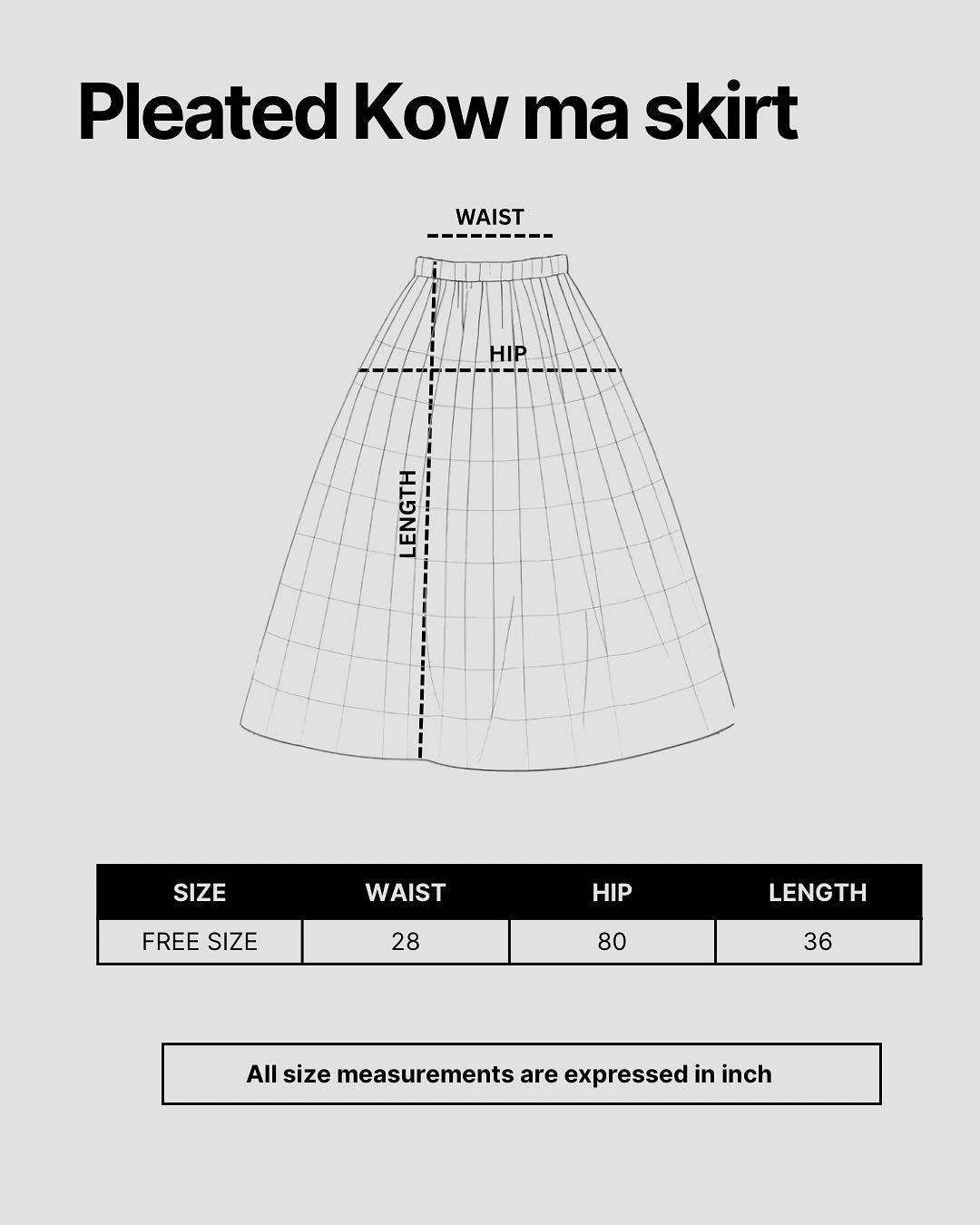 Pleated Kow Ma Skirt