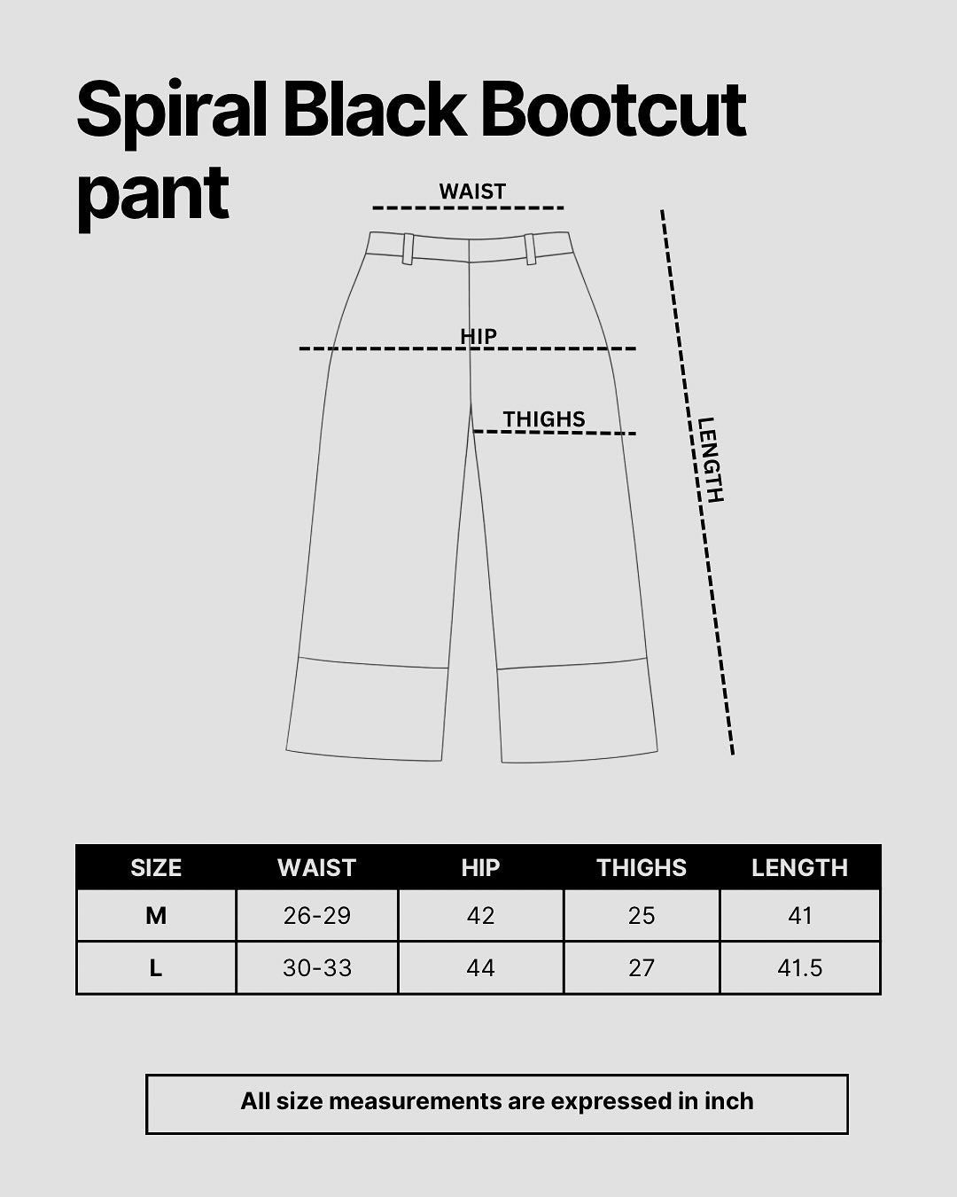 Spiral Black Bootcut Pants